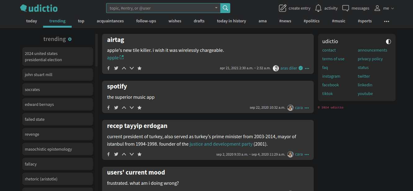 Udictio social media platform